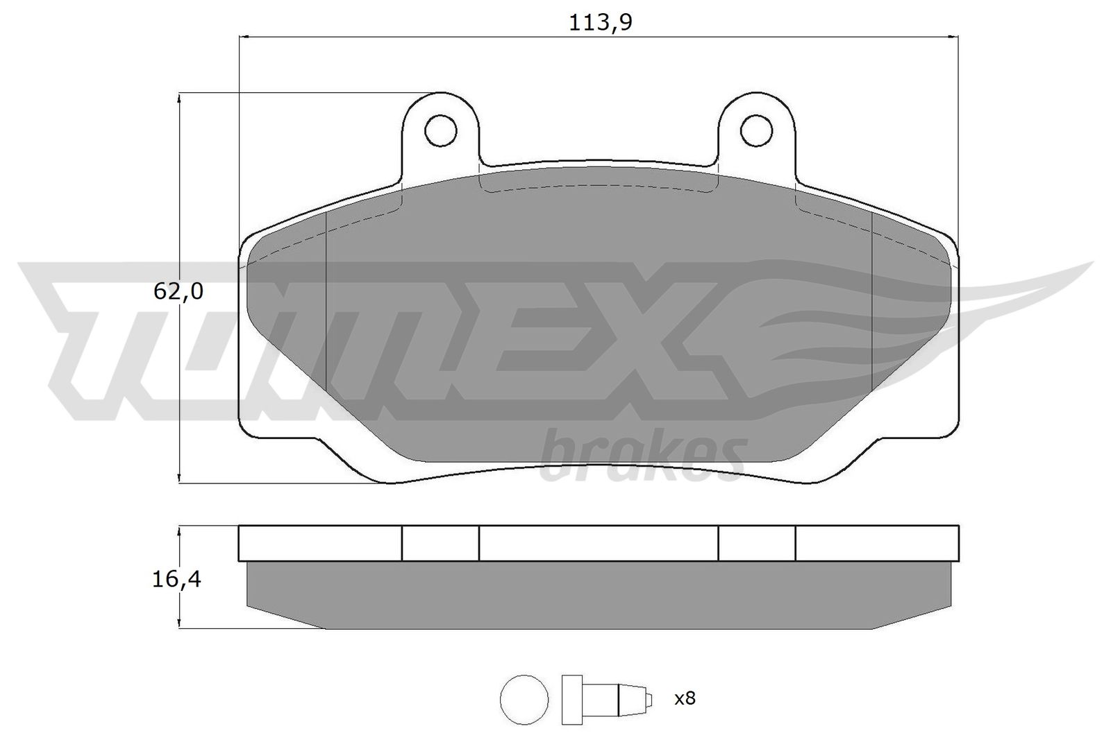 Sada brzdových platničiek kotúčovej brzdy TOMEX Brakes